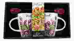 Koffie mokken set 2 bekers "Rode Tulpen"