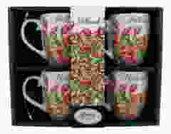 Espresso mokkenset 4 bekers tulpen rood