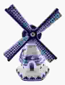 Molen met landschap in doos, 16 cm 