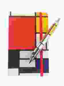 Notitieboekje Mondriaan met een zachte kaft en pen 