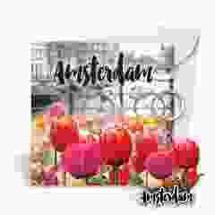 Postkaart Amsterdam Tulpen met Sleutelhanger