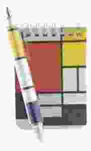 Notitieboekje met Pen, Mondriaan Compositie in Rood A7