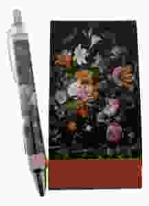 Notitieboekje en pen "Vaas met bloemen"