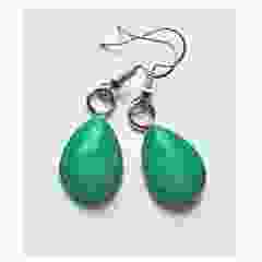 Druppel oorbellen Jade groen 18x13mm