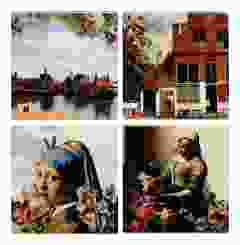 Onderzetters Vermeer (keramiek), 4 stuks