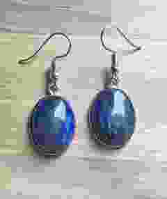 Set oval earrings Lapis Lazuli 18x14mm