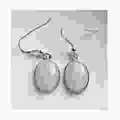 Set oorbellen Rozekwarts ovaal 18x14mm