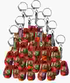 Sleutelhanger 2 houten oranje klompjes, 120 stuks