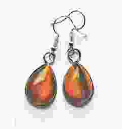 Druppel oorbellen Tijgeroog 18x13mm