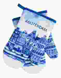 Ovenwanten set "Amsterdamse Grachtenhuisjes"
