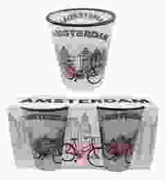 Shotglas set "Amsterdam Fiets"