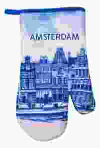 Oven mitts set  "Amsterdam Canal Houses"