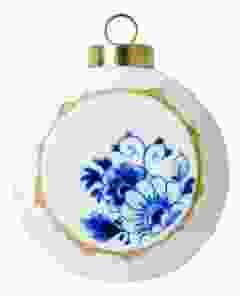 Kerstbal "Blauwe Bloesem"