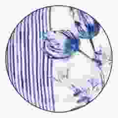 Dinerbord Tulp met strepen & versiering, 26 cm