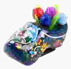 Koelkastmagneet Klomp Blauw met tulpjes, 4 cm