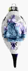 Handgeschilderde Kerstpegel Delfts blauw molen