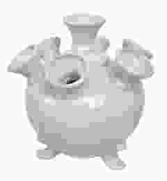 Tulpenvaas Delfts wit op pootjes, groot