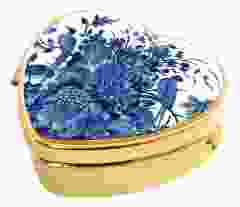 Pillendoosje Delfts Blauwe Vogel, Hartvormig