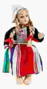 Porseleinen Pop - Nederlandse Klederdracht Zwart, 17 cm 