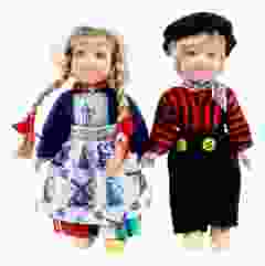 Poppen in Volendamse klederdracht, Blauw