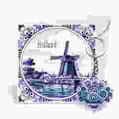 Postkaart met Sleutelhanger "Delfts blauw"