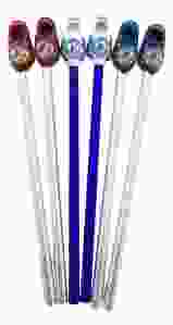 Potloden Rood - Wit - Blauw Klompjes, 6 stuks