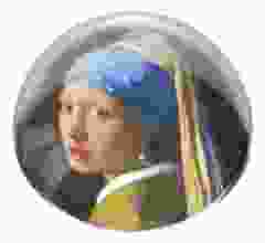 Presse Papier Bol Meisje met Parel 