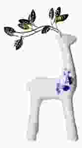 Keramiek Rendier met Goudkleurig Gewei - 31 cm