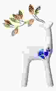 Keramiek Rendier (Klein) met Goudkleurig Gewei - 22 cm