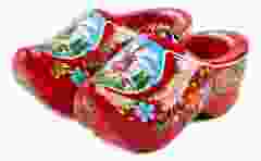 Set houten klompjes 10cm, Rood