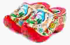 Set houten klompjes 10cm, Rode Zool