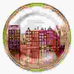 Bord "Amsterdam Damrak" in verpakking, 26 cm