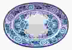 Ovalen schaal "Bloemen", Keramiek, 28 cm