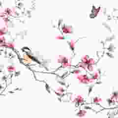 Pakje Servetten "Vogels & Bloesems , Wit" (20 stuks)