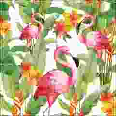 Pakje Servetten "Witte Flamingo's" (20 stuks)