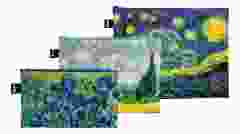 LoQi Vincent van Gogh Starry Night, Wheatfield, Irises Gerecyclede ritszakken