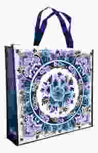 Shopper Bloemen Delfts Blauw