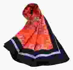 Luxe Zijden Sjaal met Goudkleurige Fiets Broche – 90x90 cm