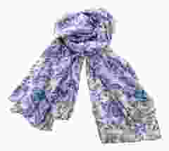 Sjaal "Tulpen Delfts Blauw - Satijn Zacht"