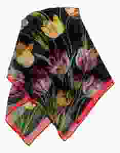 Sjaal "Zwarte Tulpen Sjaal met rode rand" 