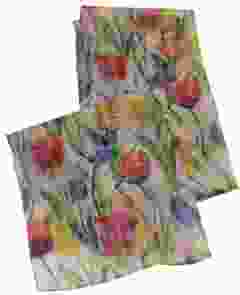 Sjaal roze met tulpen, lang