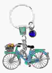 Sleutelhanger fiets met strass Amsterdam - blauw