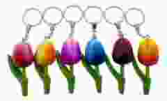 Gift Keychains Set 12 Wooden Tulip, 8 cm