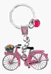 Sleutelhanger fiets met strass Amsterdam - Roze 