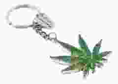 Sleutelhanger "Wietblad, Glitter"