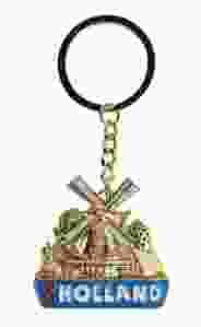 Sleutelring Holland Molen Goudkleurig