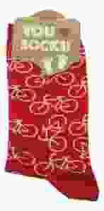 Dames Sokken "Rood met Witte Fietsen" 35-41