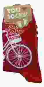 Dames Sokken "Rood met Fiets" 35-41