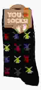 Heren Sokken "Zwart met Gekleurde Molens" - 40-46