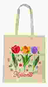 Katoenen Tas "Drie Tulpen Gekleurd Holland"
